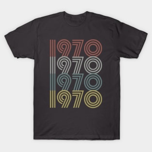 1970 Birth Year Retro Style T-Shirt